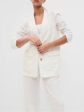 GAP White Linen + Cotton Blazer
